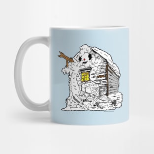 Warm Inside Wooden House Christmas Mug